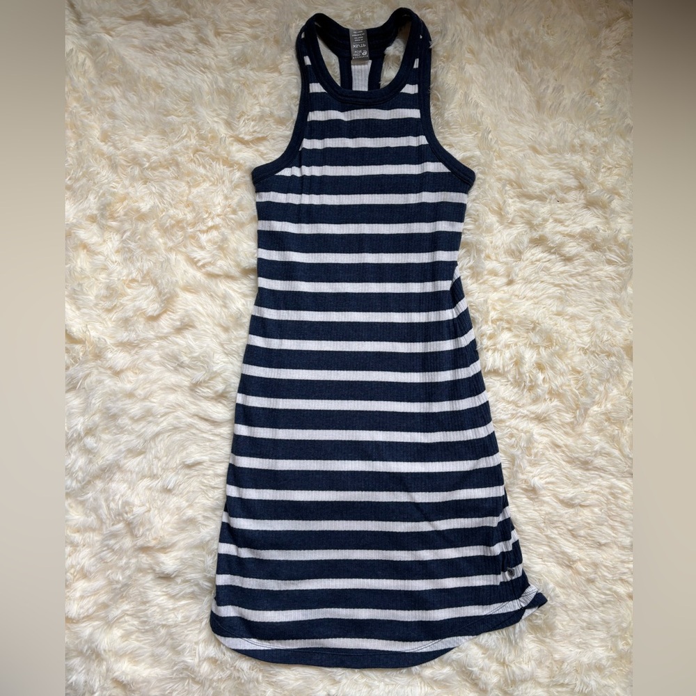 Mountain Hardwear Striped Racerback Tank Dress XS Blue White Ribbed